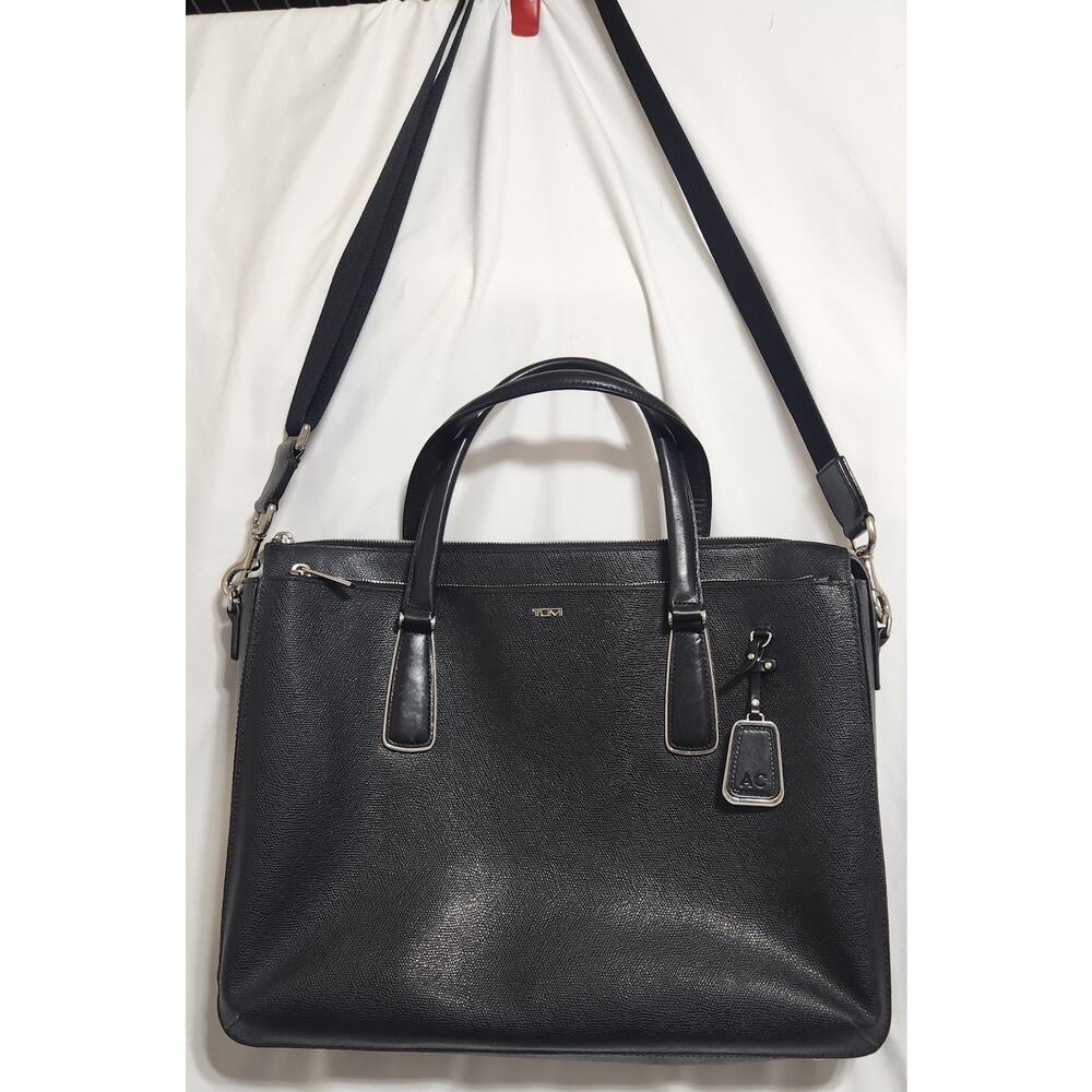 TUMI 79391D Sinclair "Nina" Saffiano Commuter Briefcase Business Black Leather
